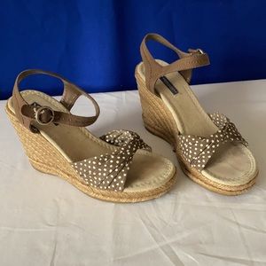American Eagle Polka Dot Espadrilles, Brown/White